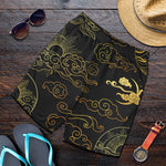 Gold Moon And Sun Print Men's Shorts