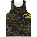 Gold Moon And Sun Print Men's Tank Top