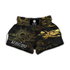 Gold Moon And Sun Print Muay Thai Boxing Shorts