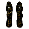 Gold Moon And Sun Print Muay Thai Shin Guards