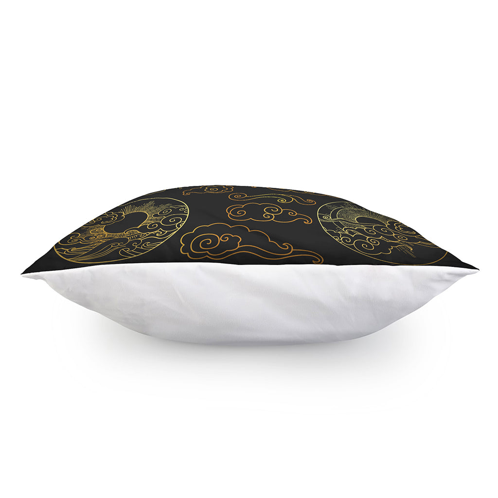 Gold Moon And Sun Print Pillow Cover