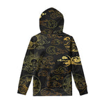 Gold Moon And Sun Print Pullover Hoodie