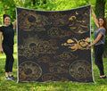 Gold Moon And Sun Print Quilt