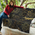 Gold Moon And Sun Print Quilt