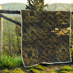 Gold Moon And Sun Print Quilt