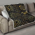 Gold Moon And Sun Print Quilt