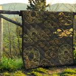 Gold Moon And Sun Print Quilt