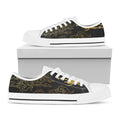 Gold Moon And Sun Print White Low Top Sneakers