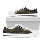 Gold Moon And Sun Print White Low Top Shoes
