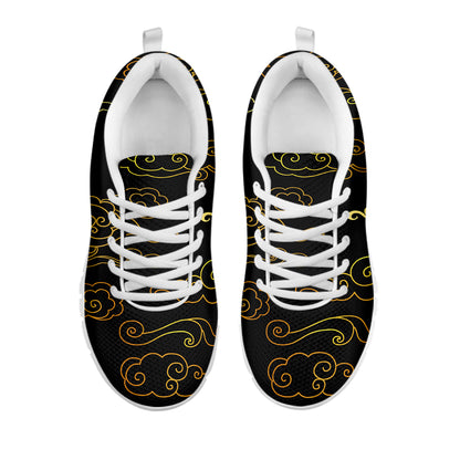 Gold Moon And Sun Print White Sneakers