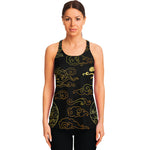 Gold Moon And Sun Print Women's Racerback Tank Top