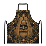 Gold Odin With Huginn And Muninn Print Apron