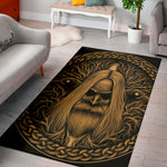Gold Odin With Huginn And Muninn Print Area Rug