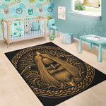 Gold Odin With Huginn And Muninn Print Area Rug