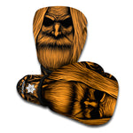 Gold Odin With Huginn And Muninn Print Boxing Gloves