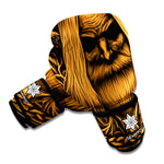 Gold Odin With Huginn And Muninn Print Boxing Gloves
