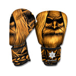 Gold Odin With Huginn And Muninn Print Boxing Gloves