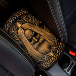 Gold Odin With Huginn And Muninn Print Car Center Console Cover
