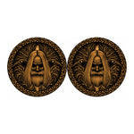 Gold Odin With Huginn And Muninn Print Car Coasters