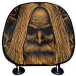Gold Odin With Huginn And Muninn Print Car Headrest Covers