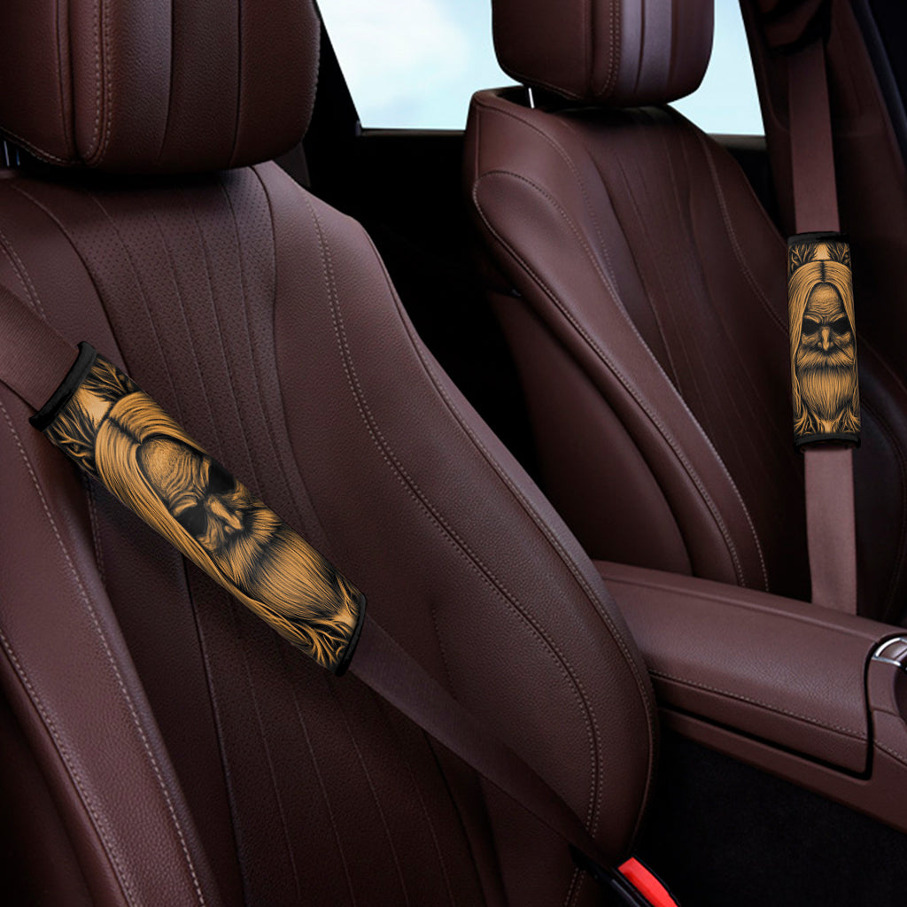 Gold Odin With Huginn And Muninn Print Car Seat Belt Covers