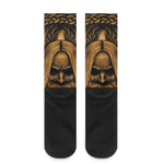 Gold Odin With Huginn And Muninn Print Crew Socks