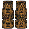 Gold Odin With Huginn And Muninn Print Front and Back Car Floor Mats