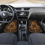 Gold Odin With Huginn And Muninn Print Front and Back Car Floor Mats