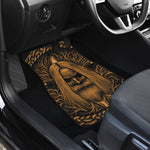 Gold Odin With Huginn And Muninn Print Front and Back Car Floor Mats