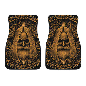 Gold Odin With Huginn And Muninn Print Front Car Floor Mats