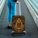 Gold Odin With Huginn And Muninn Print Luggage Cover