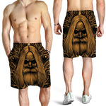 Gold Odin With Huginn And Muninn Print Men's Shorts