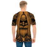 Gold Odin With Huginn And Muninn Print Men's T-Shirt