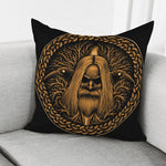 Gold Odin With Huginn And Muninn Print Pillow Cover