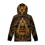 Gold Odin With Huginn And Muninn Print Pullover Hoodie