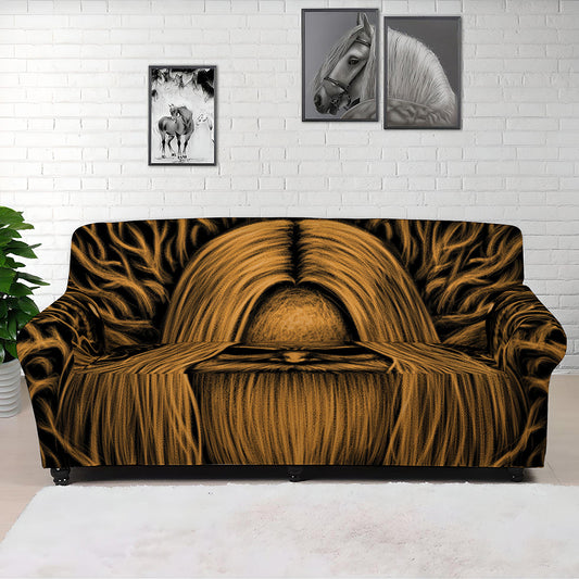 Gold Odin With Huginn And Muninn Print Sofa Cover