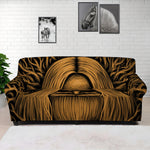 Gold Odin With Huginn And Muninn Print Sofa Cover