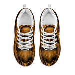 Gold Odin With Huginn And Muninn Print White Sneakers