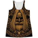 Gold Odin With Huginn And Muninn Print Women's Racerback Tank Top