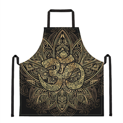 Gold Om Lotus Print Apron