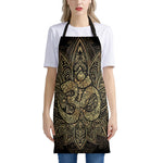 Gold Om Lotus Print Apron