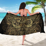 Gold Om Lotus Print Beach Sarong Wrap