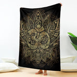 Gold Om Lotus Print Blanket