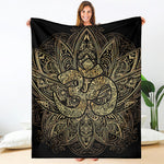 Gold Om Lotus Print Blanket