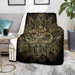 Gold Om Lotus Print Blanket