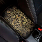 Gold Om Lotus Print Car Center Console Cover