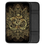Gold Om Lotus Print Car Center Console Cover