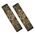 Gold Om Lotus Print Car Seat Belt Covers