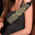 Gold Om Lotus Print Car Seat Belt Covers
