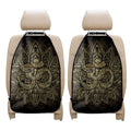 Gold Om Lotus Print Car Seat Organizers